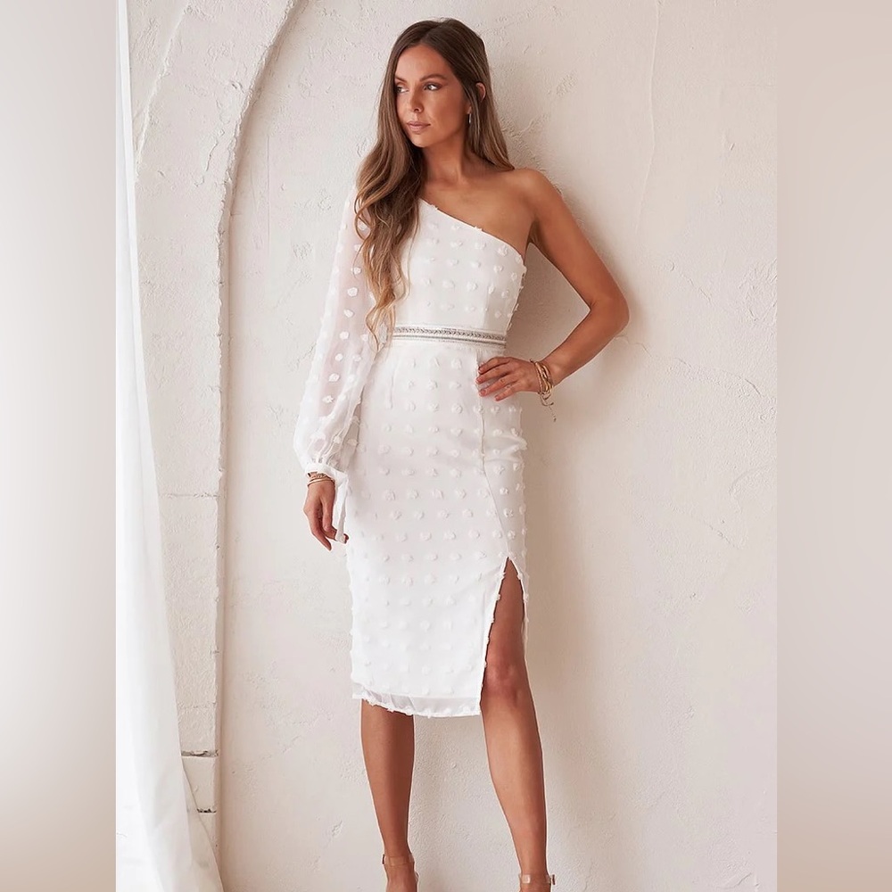 JAUS white Alira midi dress - NWT, size XS